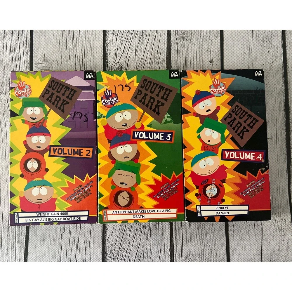 South Park VHS Lot Volumes 2,3, And 4
